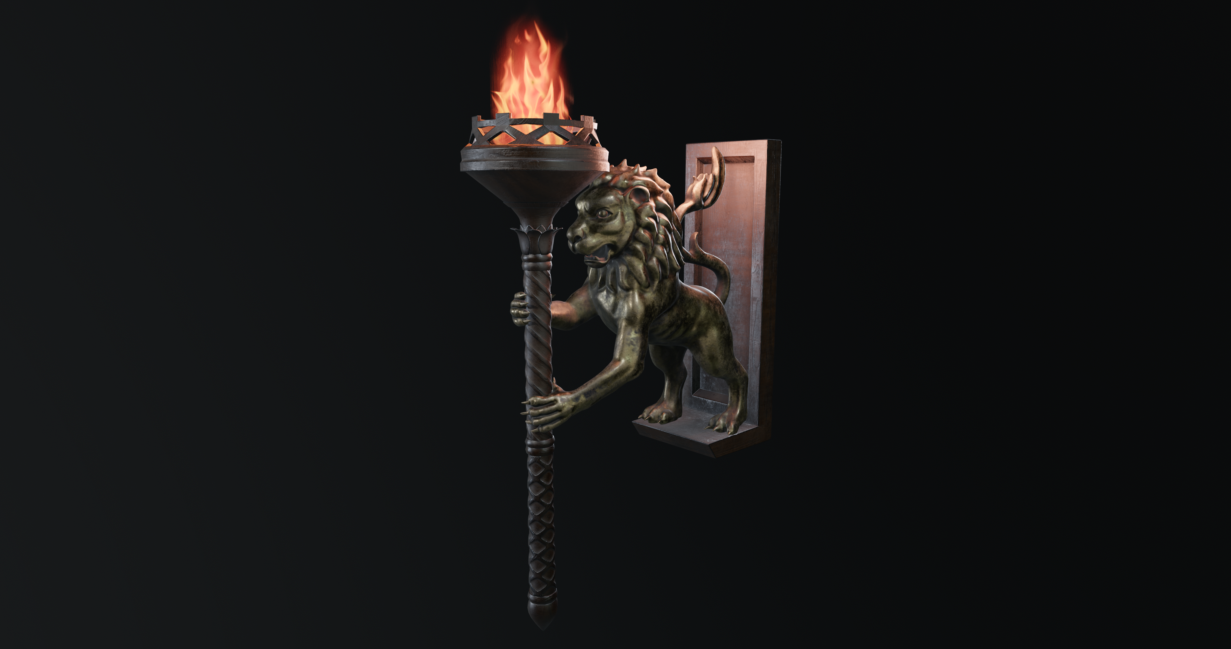 Temple Fire Torch - Torch Diagonal