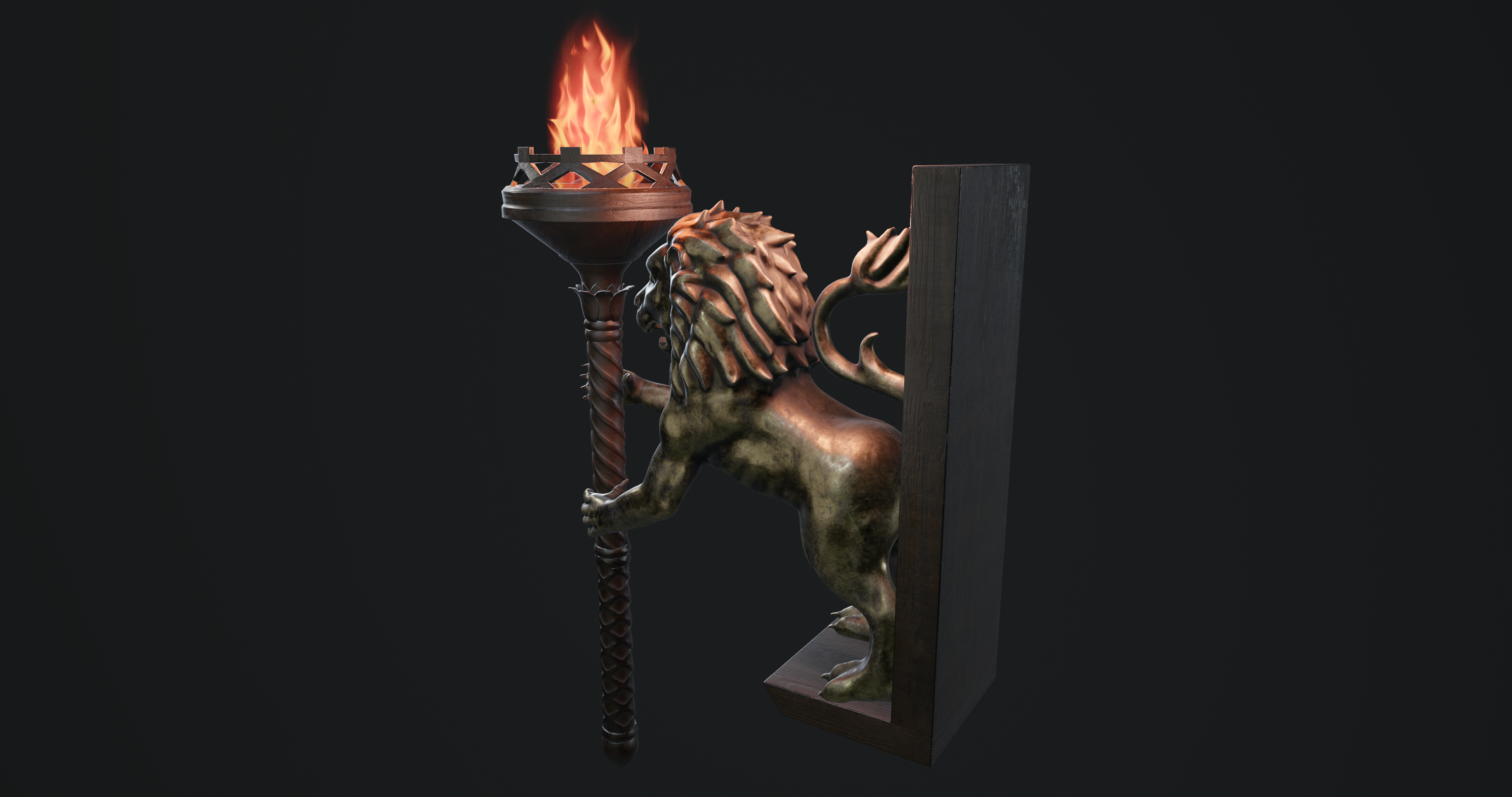 Temple Fire Torch Torch Back