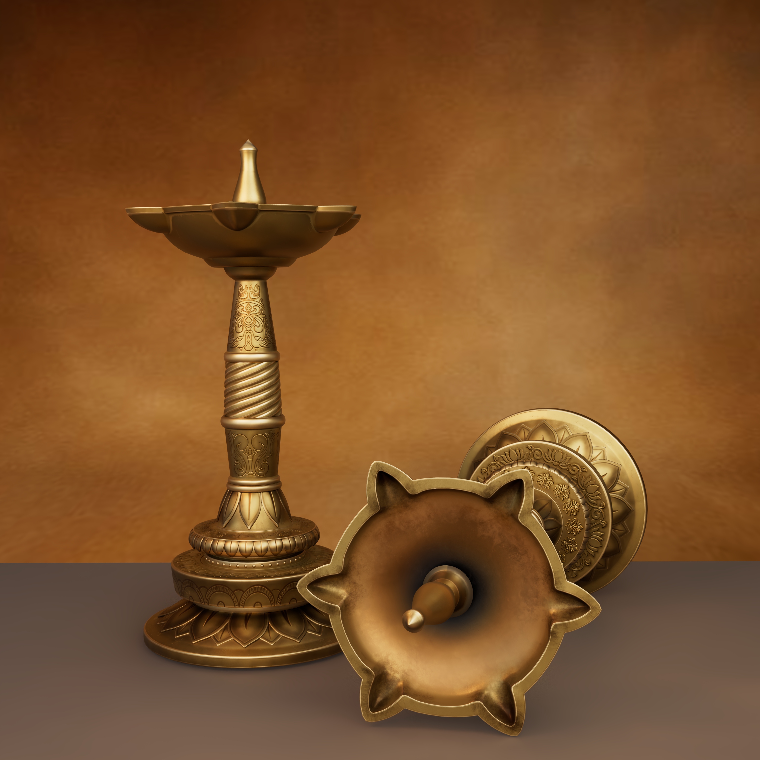 Guardian Temple Oil Lamp